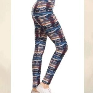 Tie dye printed knit high waist legging 15I-L055